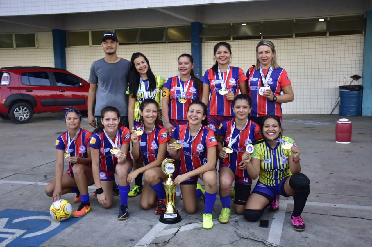 Seleção de Humaitá conquista ouro no futsal  feminino nos JEAs