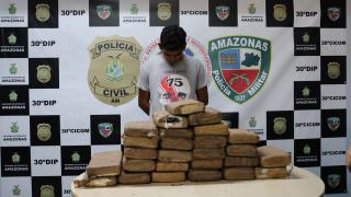 Homem é preso com 33kg de drogas no ramal do Brasileirinho
