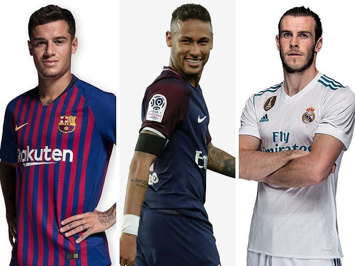 Caros e pouco desejados, Coutinho, Neymar e Bale buscam novos clubes