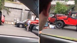 Motorista de ônibus tenta impedir fuga após colisão e acaba atropelado
