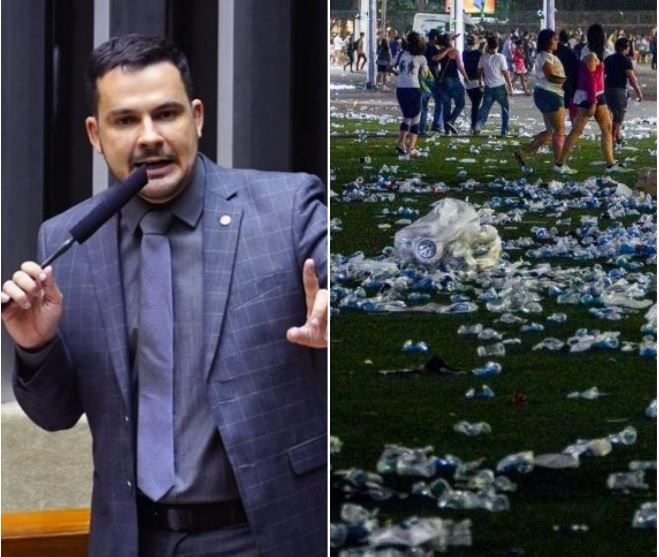 Deputado Alberto Neto critica lixo no Rock in Rio com foto de 2013