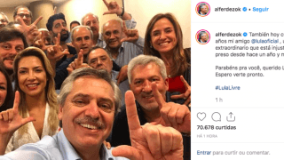 Favorito nas eleições argentinas parabeniza Lula no Instagram