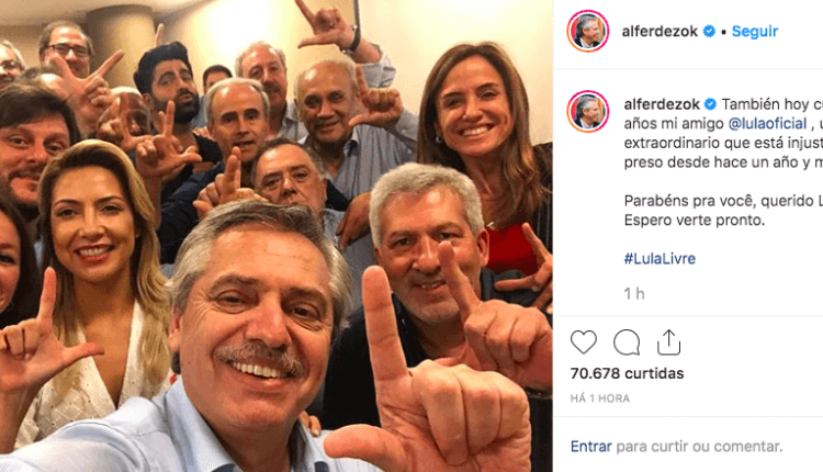Favorito nas eleições argentinas parabeniza Lula no Instagram