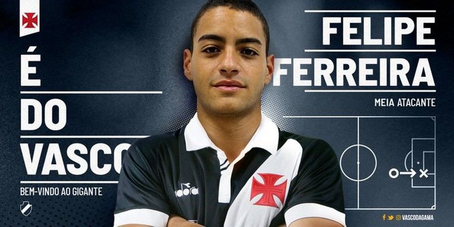 Reforço, meia Felipe Ferreira é apresentado no Vasco
