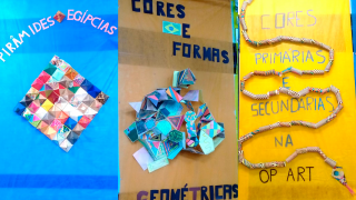 Materiais recicláveis viram painéis artísticos em mostra de alunos