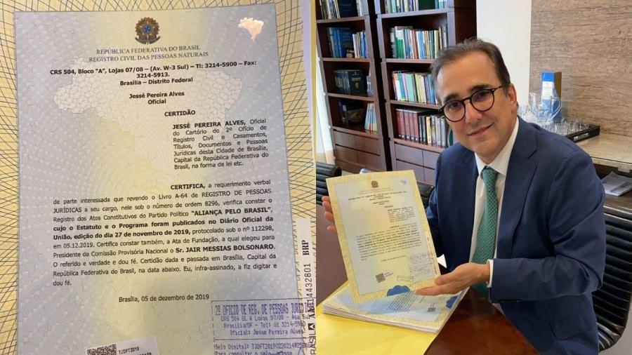 Registro para criação de partido de Bolsonaro é oficializado em Brasília