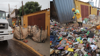 6 caminhões tiraram lixo na casa de idosa no interior de São Paulo