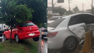 Muita chuva e pista escorregadia provocam acidentes na Torquato