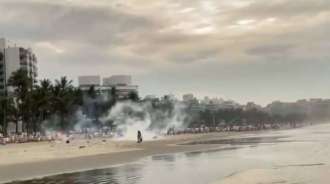 PM usa bombas para dispersar luau clandestino