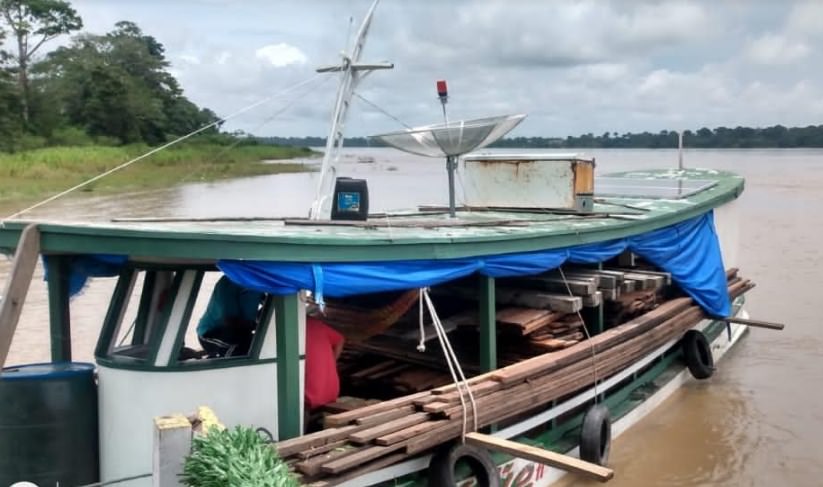 Cinco metros cúbicos de madeira ilegal são apreendidos em embarcação
