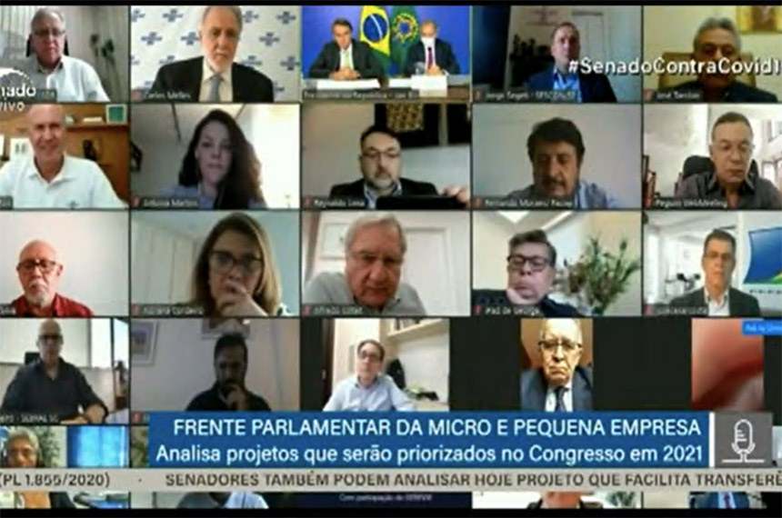 Em reunião com Bolsonaro e Guedes, senadores pedem caráter permanente ao Pronampe