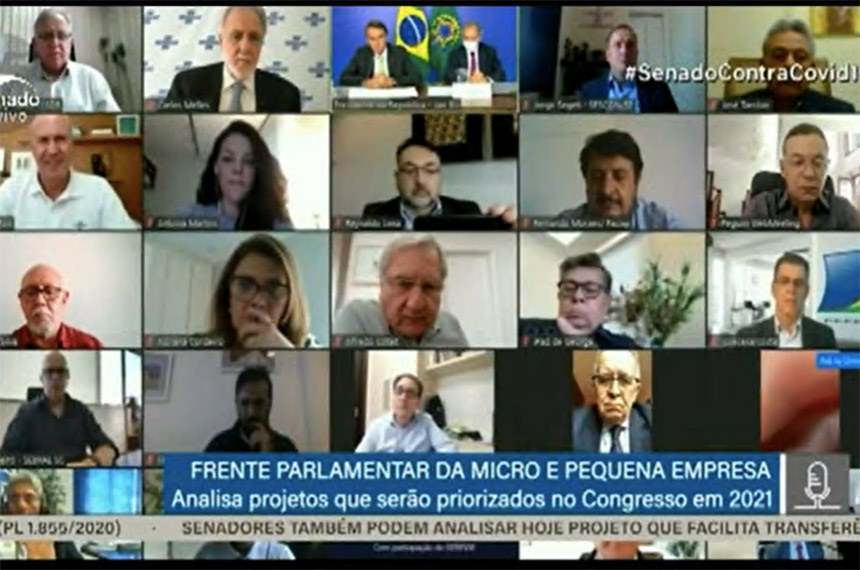 Em reunião com Bolsonaro e Guedes, senadores pedem caráter permanente ao Pronampe