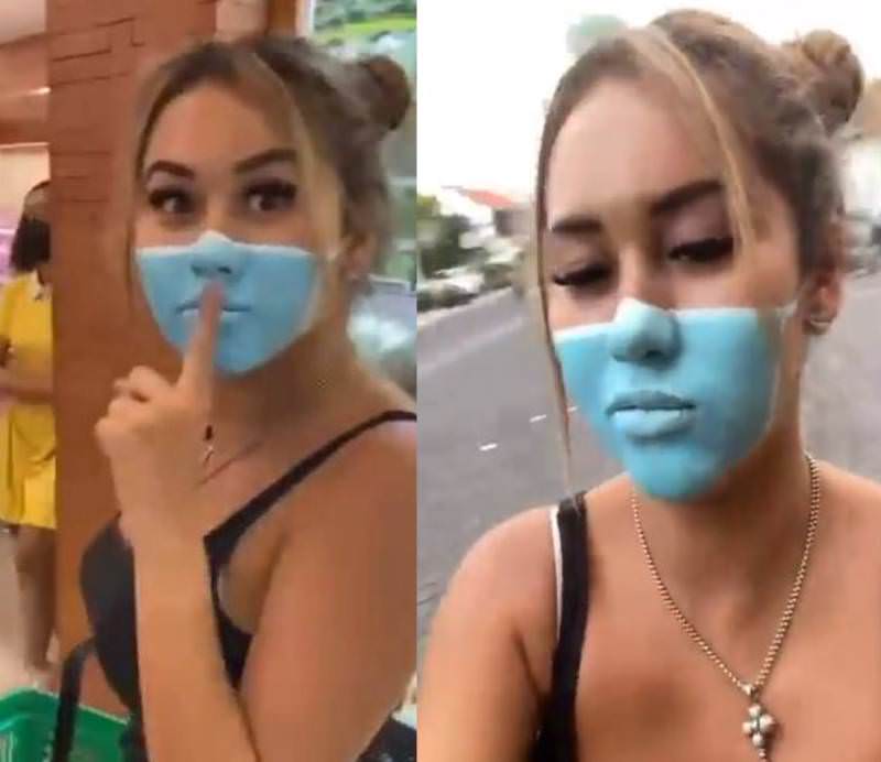 Youtuber que pintou máscara falsa no rosto para entrar em mercado pode ser deportada