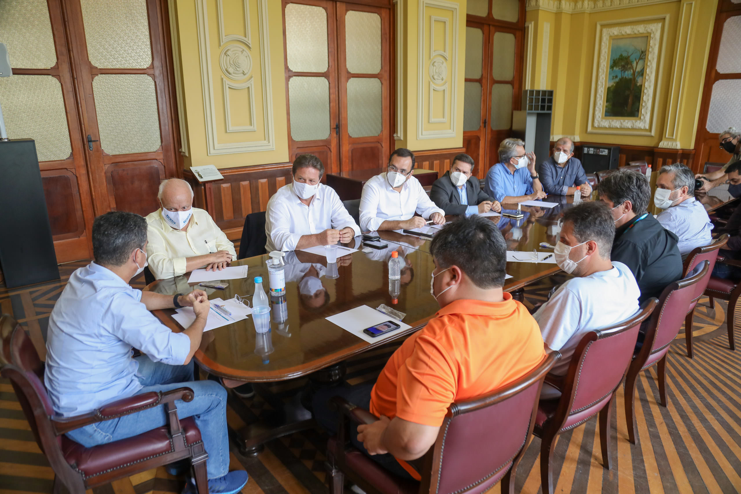 David Almeida, David Reis e empresários discutem ZFM em reunião no Palácio Rio Branco