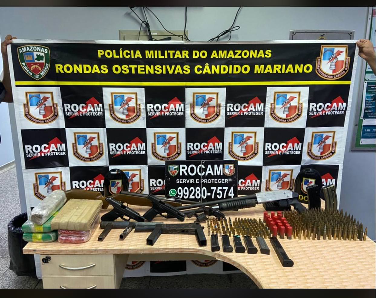 Arsenal de guerra pertencente a uma facção de Manaus é apreendido pela Rocam