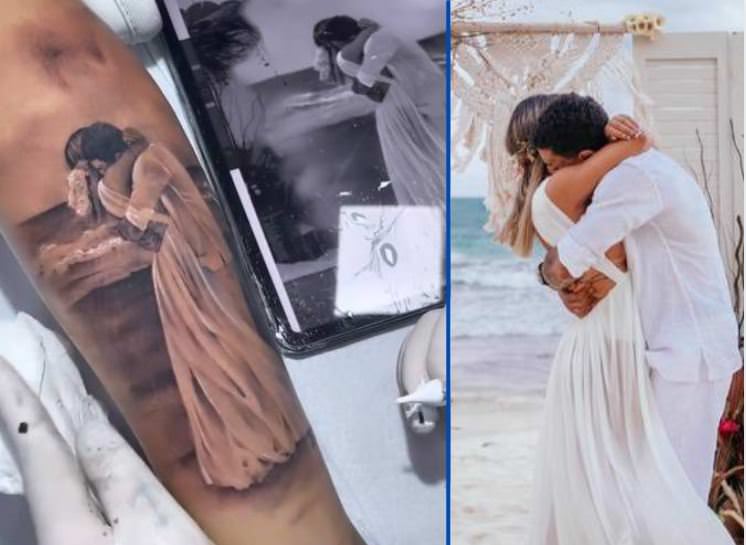 Viúva de MC Kevin faz tatuagem para homenagear cantor