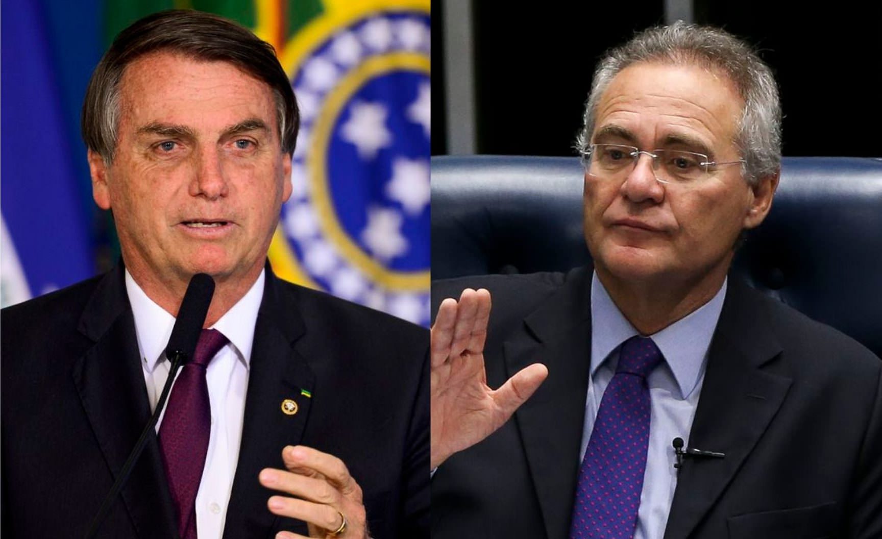 'Sempre tem um vagabundo querendo atrapalhar', diz Bolsonaro sobre Calheiros