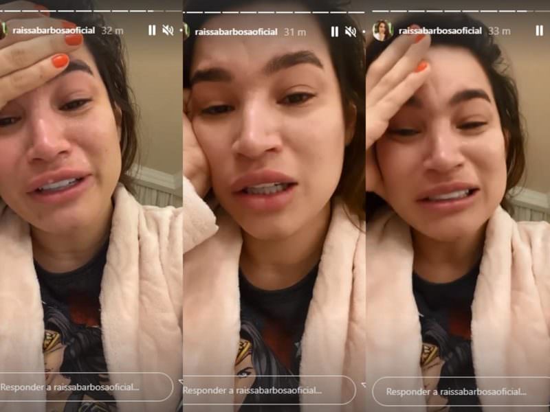 Raissa Barbosa aparece chorando na web após ter reações da vacina contra covid-19