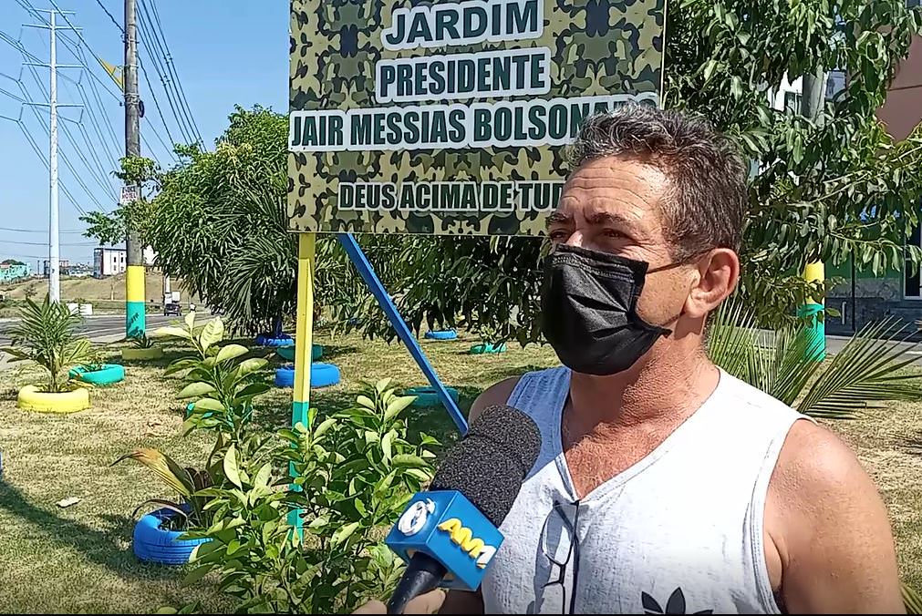 Em Manaus, moradores criam 'jardim Bolsonaro’ e planejam homenagear Amazonino
