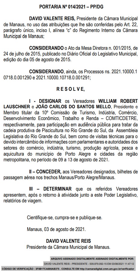 liberação de vereadores