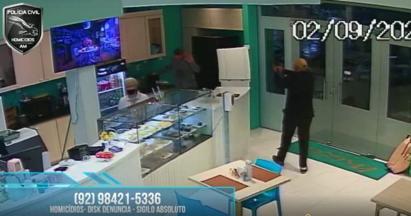 Veja: polícia divulga momento da execução de dono de cafeteria em Manaus