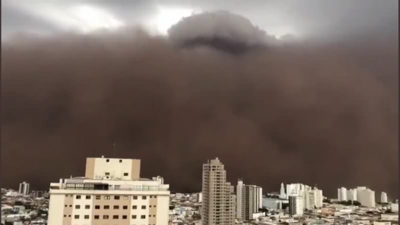 Nuvem de areia atinge cidades no interior de São Paulo