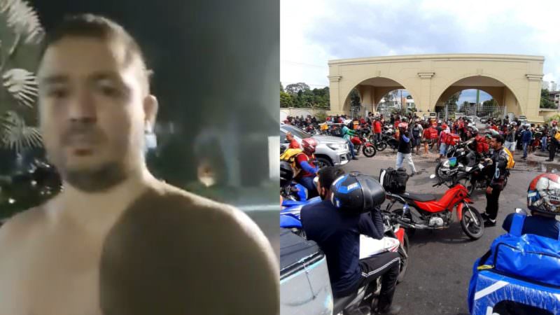 'Buzinaço' em frente a condomínio de luxo defende motoboy em Manaus