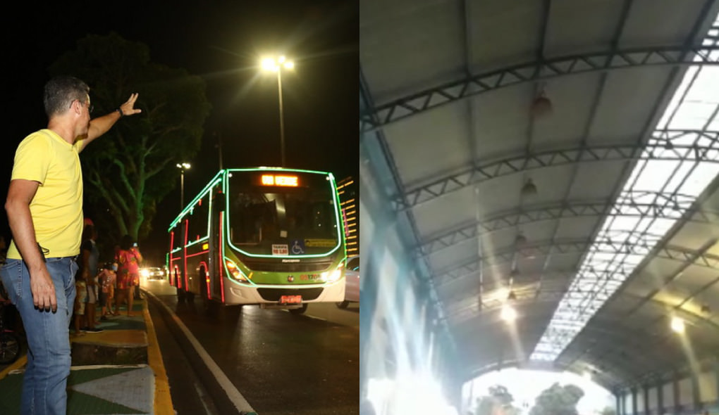 David Almeida manda iluminar ônibus para o Natal e esquece do Terminal 2