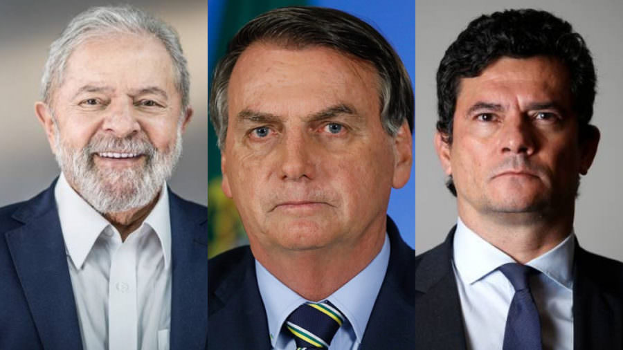 Primeira pesquisa do ano: Lula, Bolsonaro e Moro lideram intenções de voto