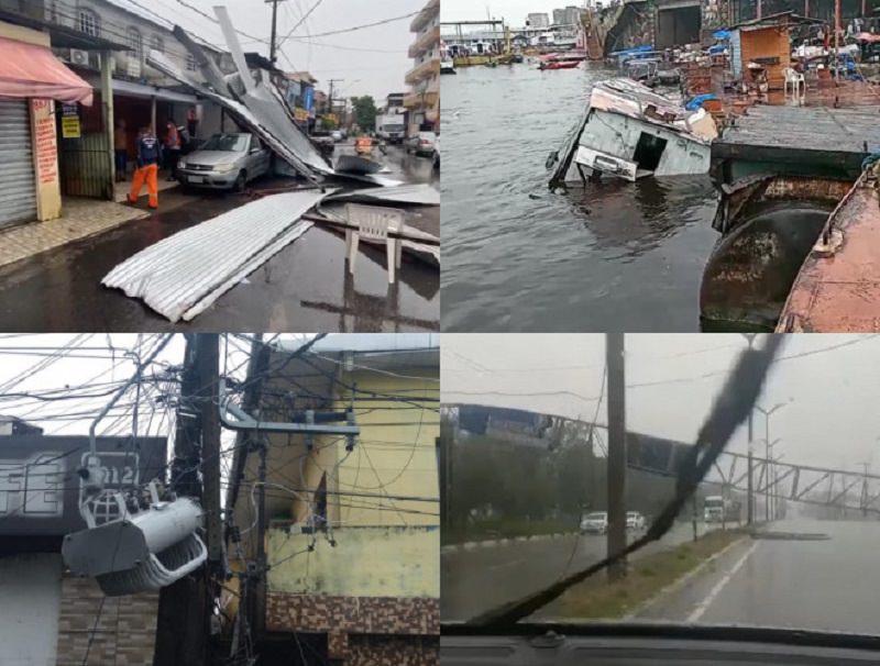 Vídeos: chuva e vendaval deixam cenário de estrago em Manaus