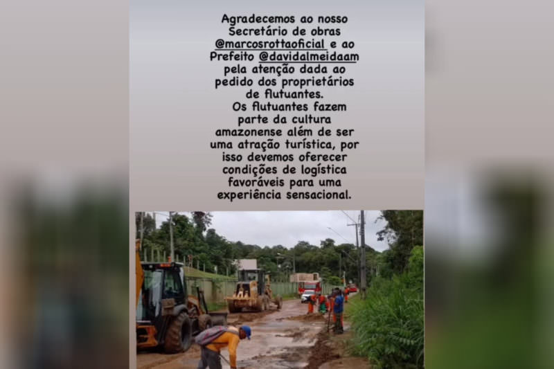 Prefeitura asfalta estrada a pedido de donos de flutuantes
