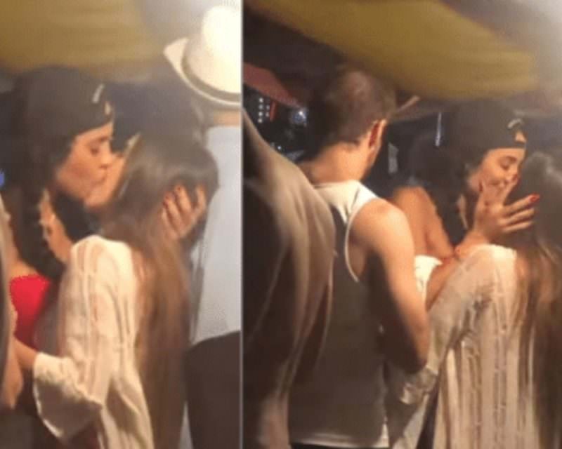 Vídeo: ao lado de ex-namorado, Aline Mineiro dá beijão em outra mulher