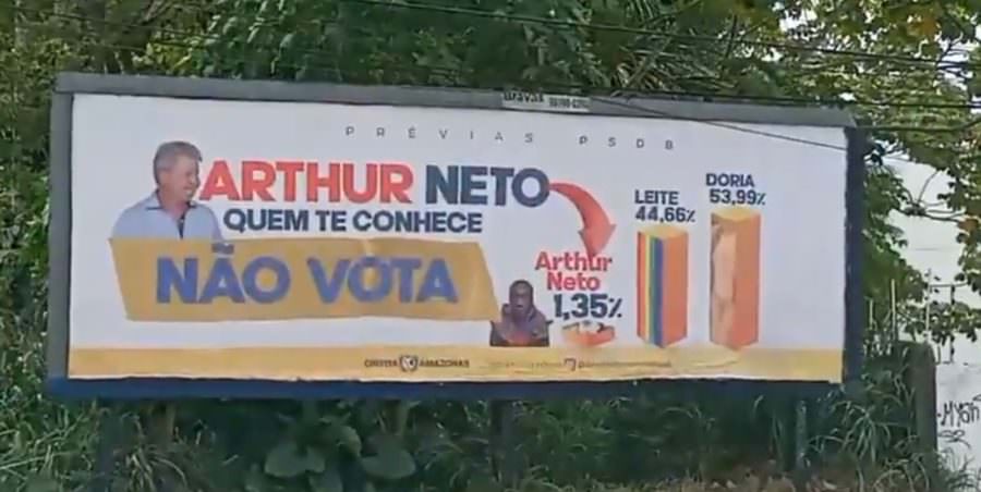 Outdoor ironiza derrota de Arthur nas prévias do PSDB, que rebate: 'política suja'