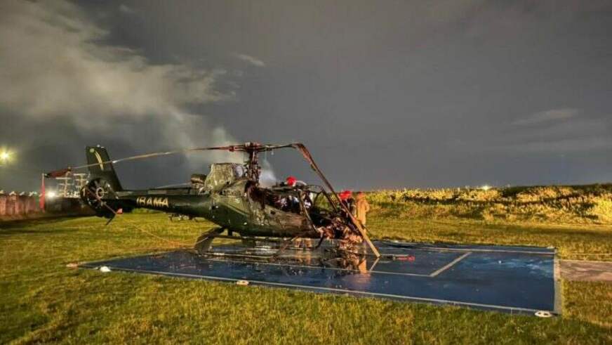 Suspeitos de incendiar helicóptero do Ibama são presos pela Polícia Federal em Manaus