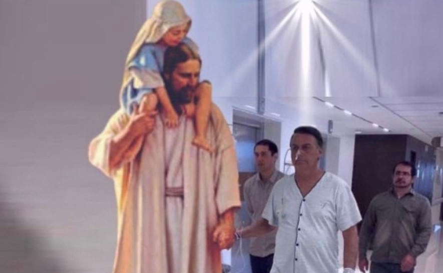 Regina Duarte faz montagem de Bolsonaro ao lado de Jesus