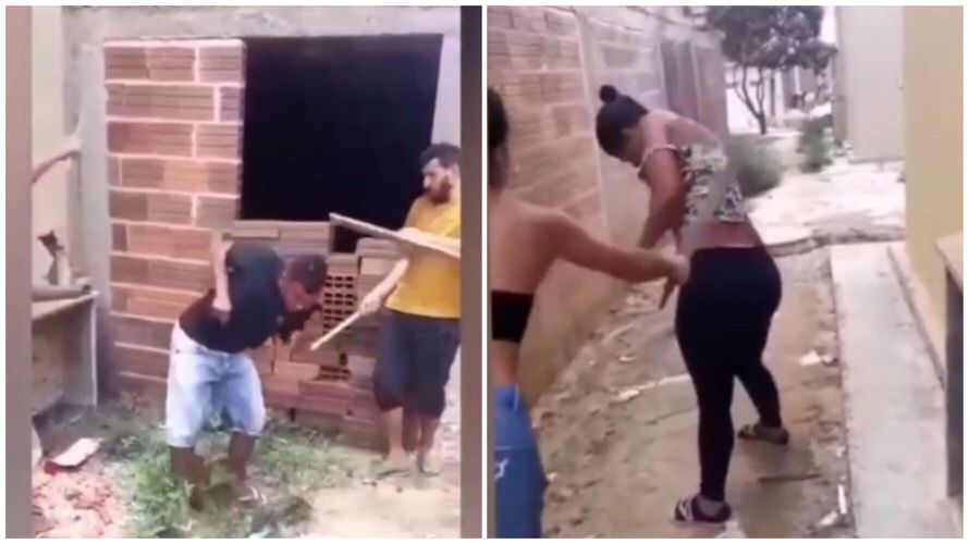Vídeo: casal leva surra de moradores após agredir mulher