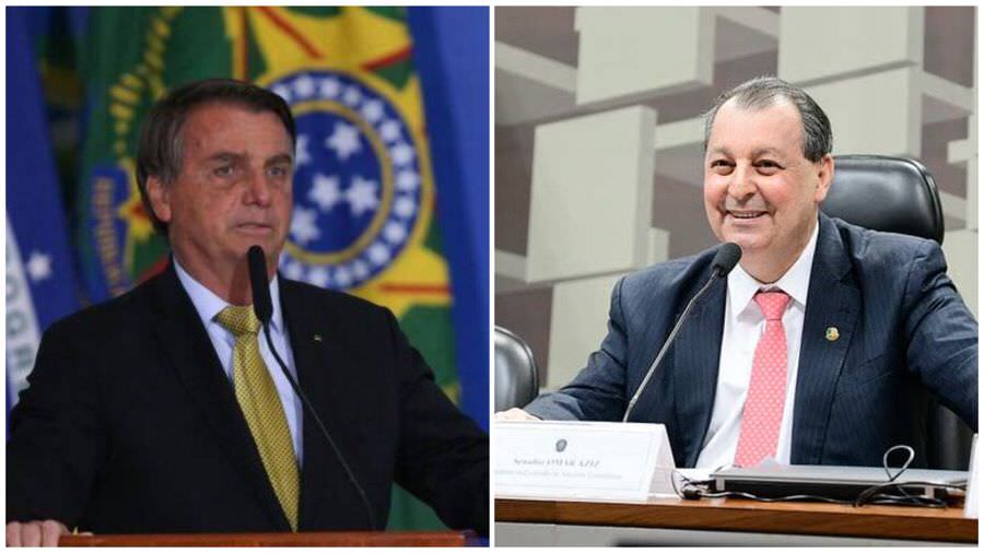 Bolsonaro e Omar Aziz CPI