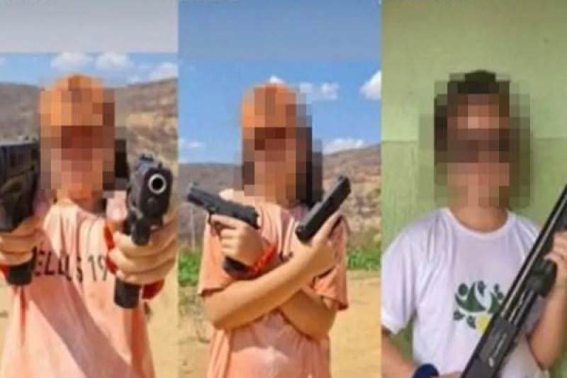 Filha menor de idade de prefeito da Bahia posta foto segurando armas nas redes sociais do pai