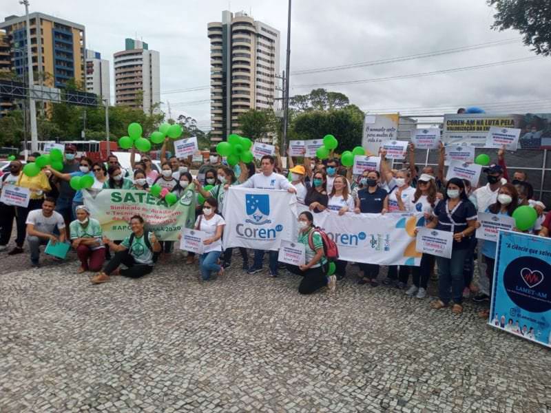 Após protesto, profissionais da enfermagem de Manaus esperam novo piso salarial até março