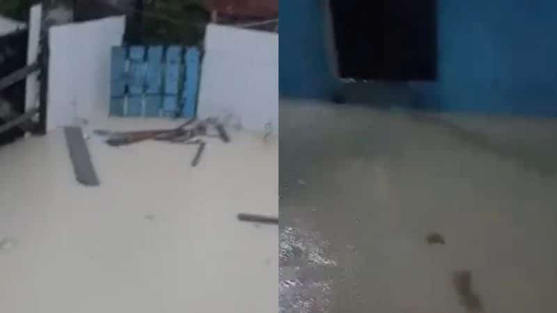 Vídeo: casas de moradores são tomadas pela água da chuva em Manaus