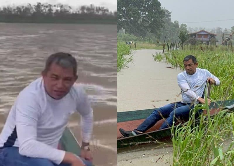 Ferraz posta foto todo molhado em canoa, mas população de Iranduba critica: 'só quer mídia'