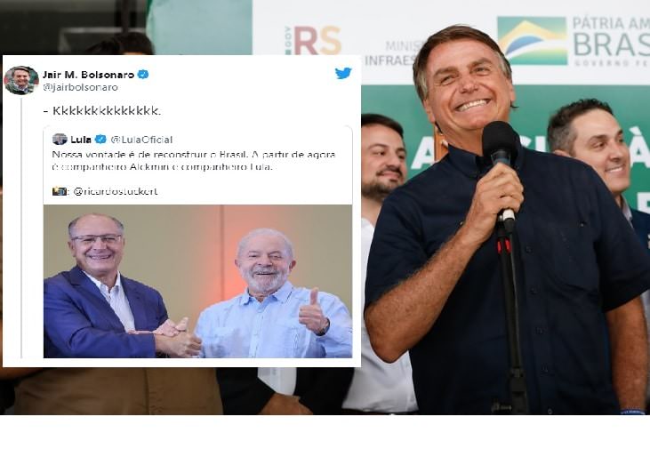 No twitter, Bolsonaro zomba do “companheiro Alckmin” ao lado de Lula: ‘Kkkkkkkkkkkkkk’