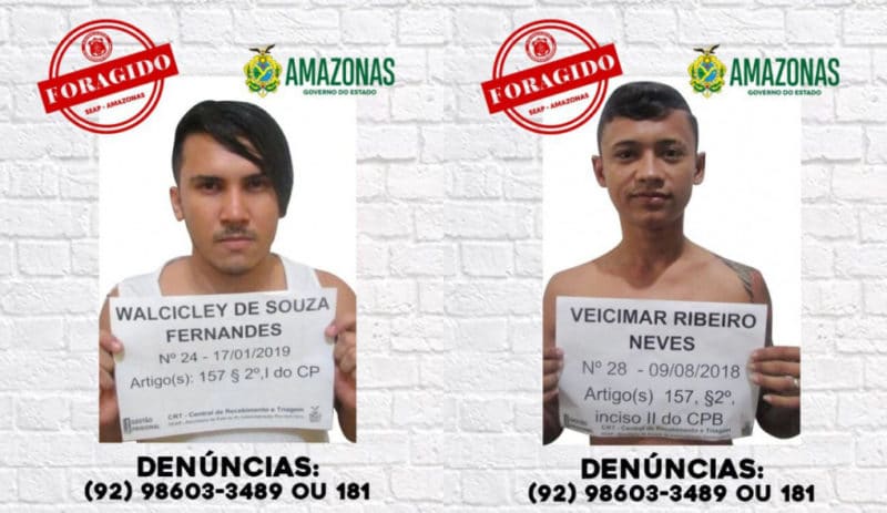Seap divulga fotos dos detentos que fugiram do CDPM em Manaus