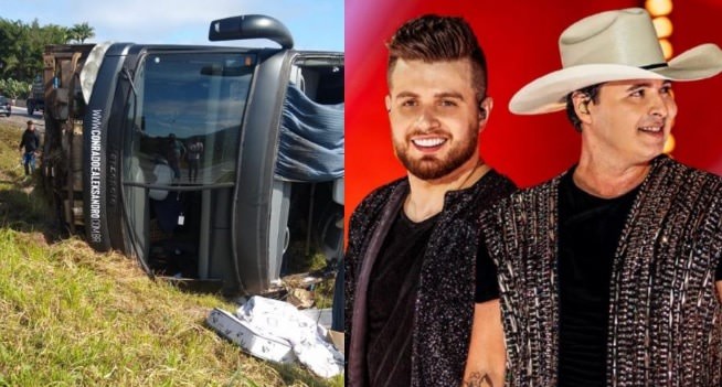 Ônibus da dupla sertaneja Conrado e Aleksandro tomba e deixa 6 mortos