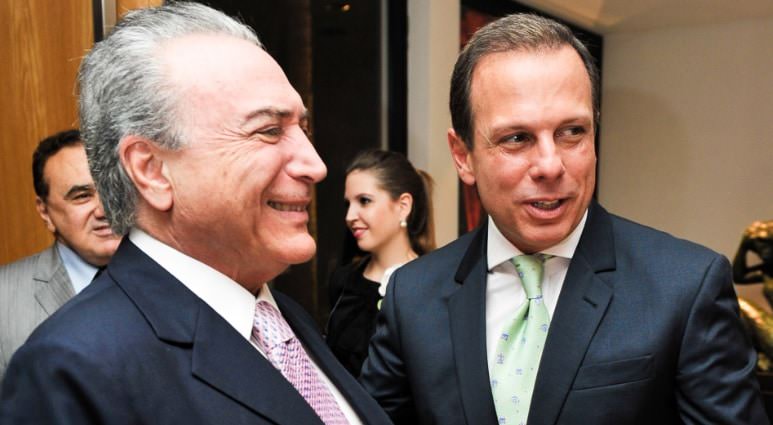 Temer aplaude Doria por sair do caminho de Tebet na corrida pela Presidência