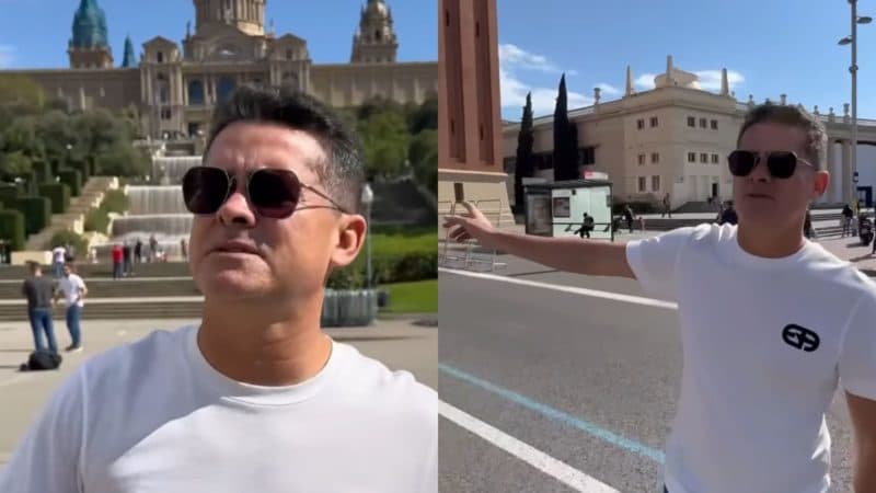 Em Barcelona, David ignora seguidores e mostra belezas da Espanha: 'tirando onda e Manaus só buracos'