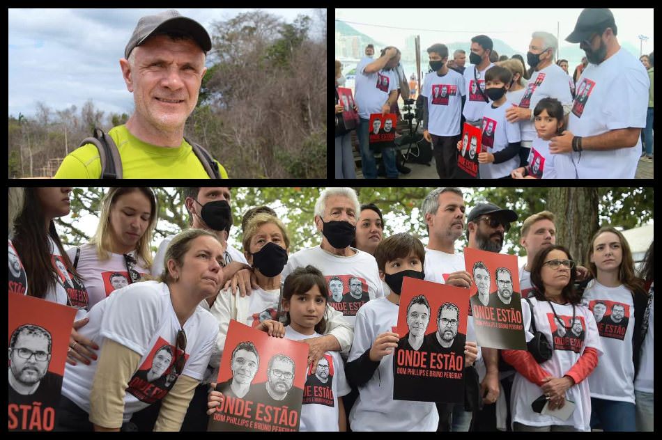 'Ele já não está entre nós', lamenta sogra de Dom Philipps durante ato no Rio
