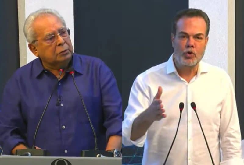 Henrique Oliveira e Amazonino Mendes batem boca em debate: 'solta a bola, Negão'