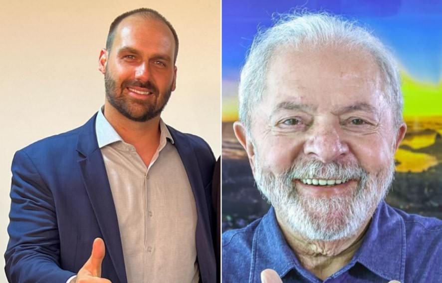 Eduardo Bolsonaro desafia Lula a sair na rua e 'abraçar os 47% que o Datafolha está te dando'