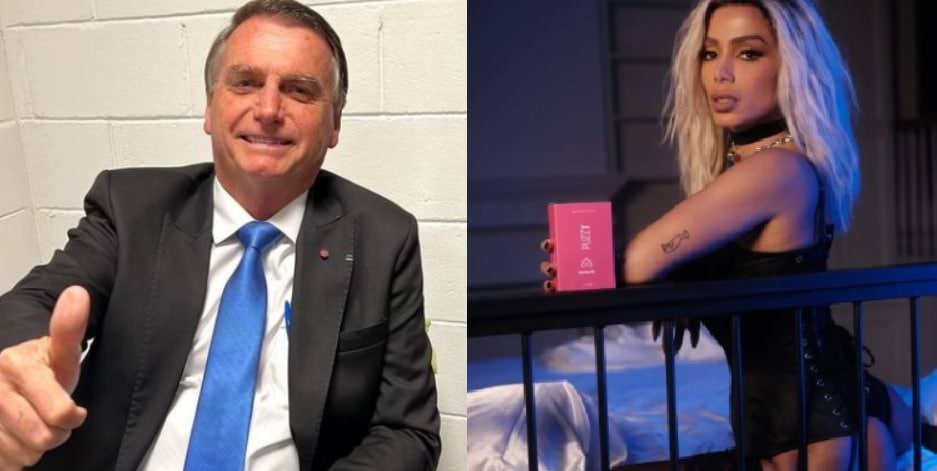 Anitta 'traduz' cola na mão de Bolsonaro e presidente compartilha montagem: 'obrigado'